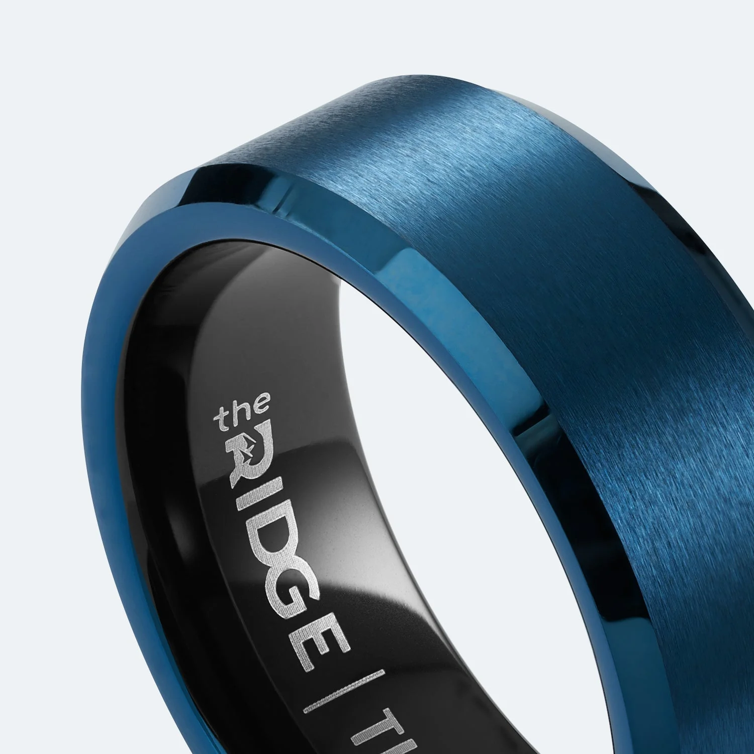 Ridge 8mm Beveled Ring Set - Alpine Navy - Image 4