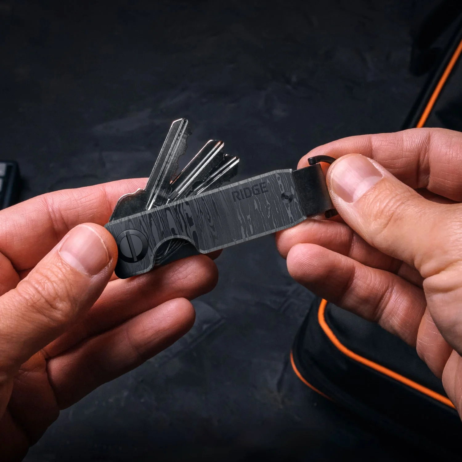 Ridge KeyCase - Black Damascus - Image 6