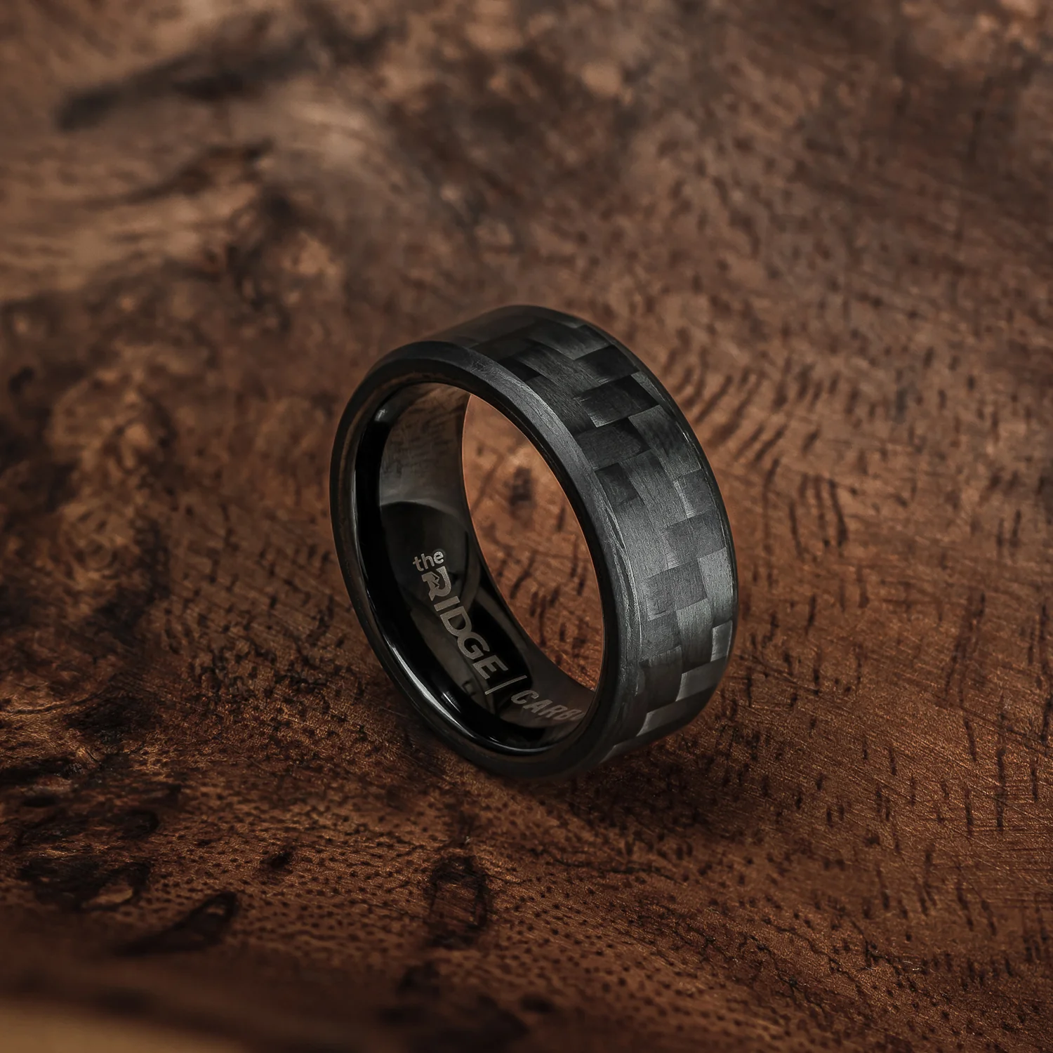 Ridge 8mm Beveled Ring Set - Carbon Fiber 3k - Image 6