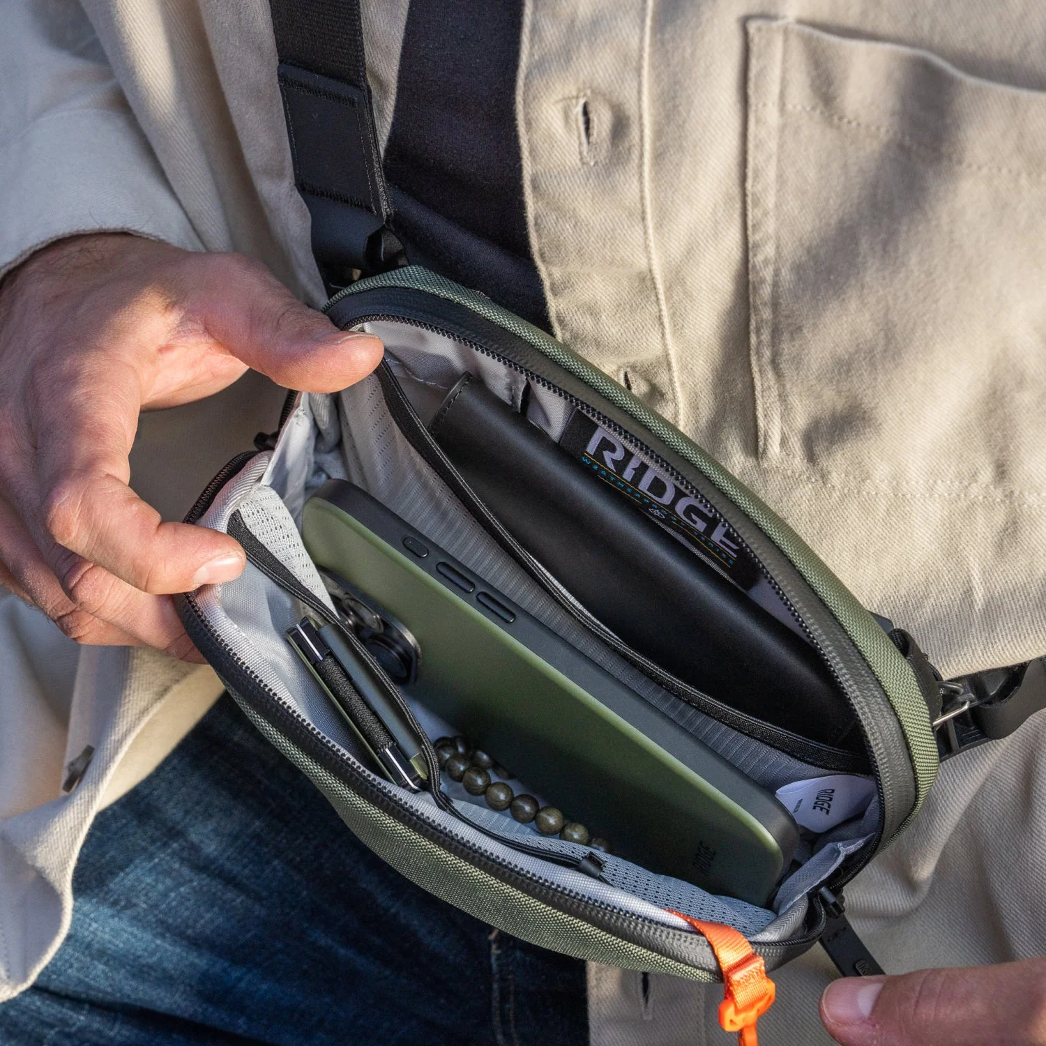 Commuter Sling - Matte Olive - Image 7