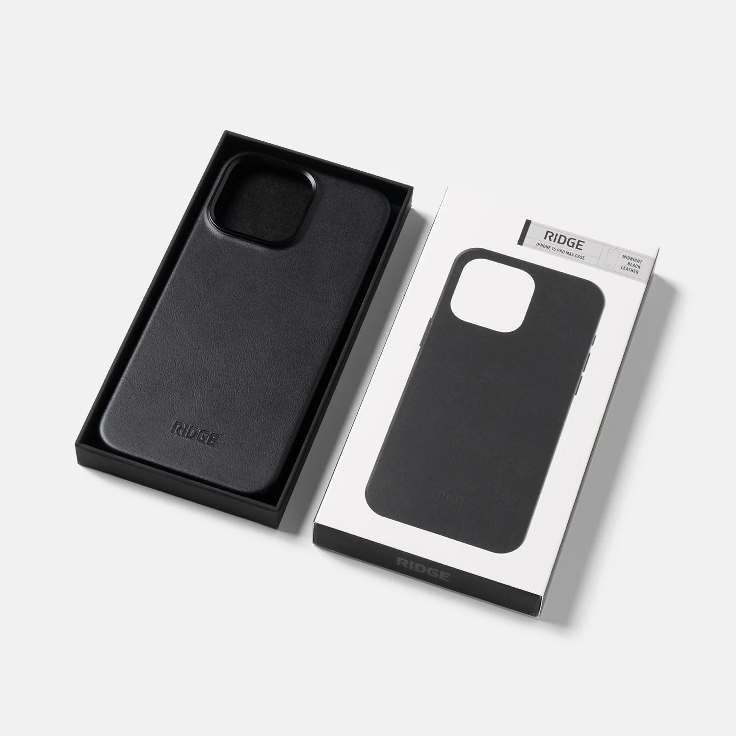 Ridge Phone Case - Midnight Black Leather - iPhone 15 Pro Max - Image 3