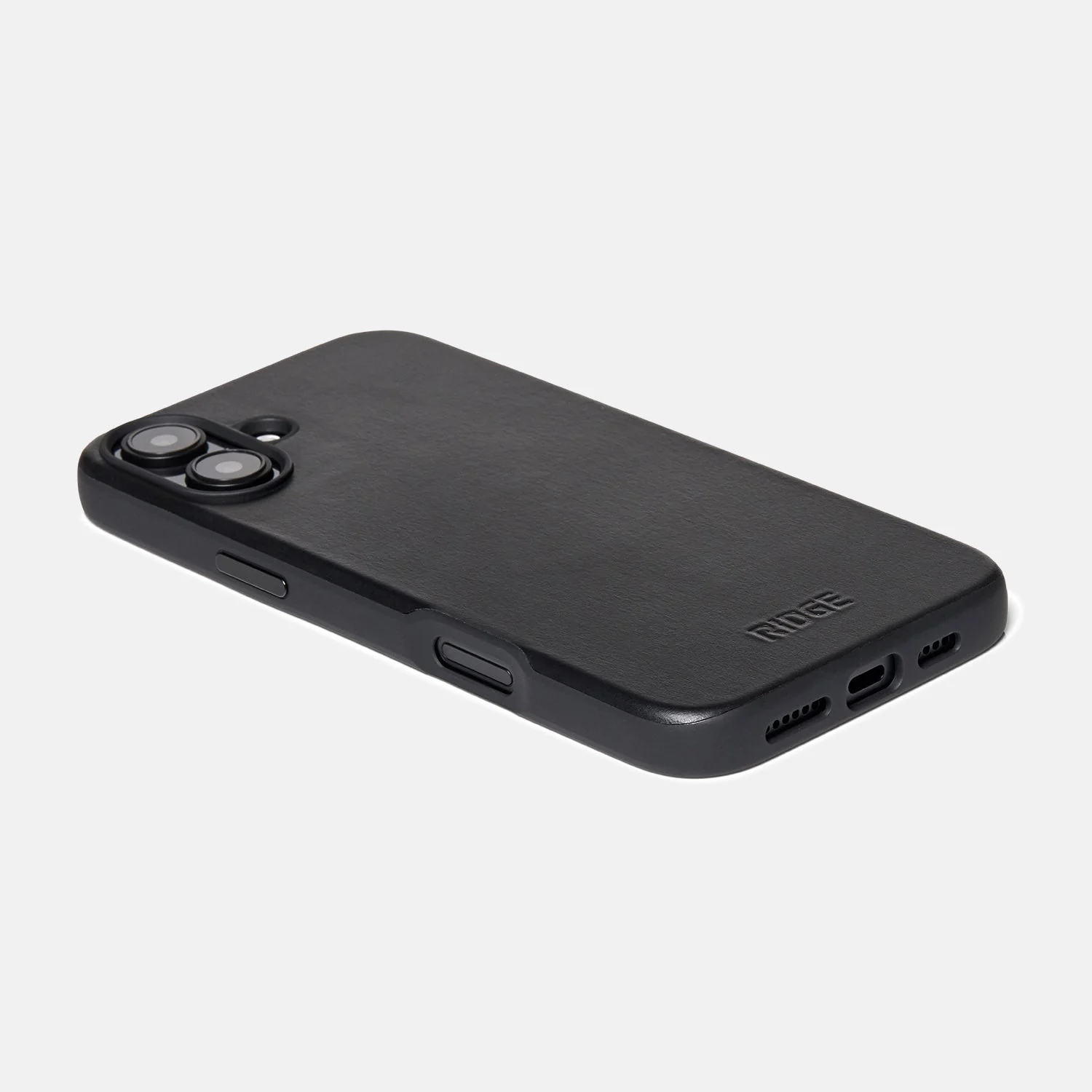 Ridge Phone Case - Midnight Black Leather - iPhone 16 Plus - Image 4