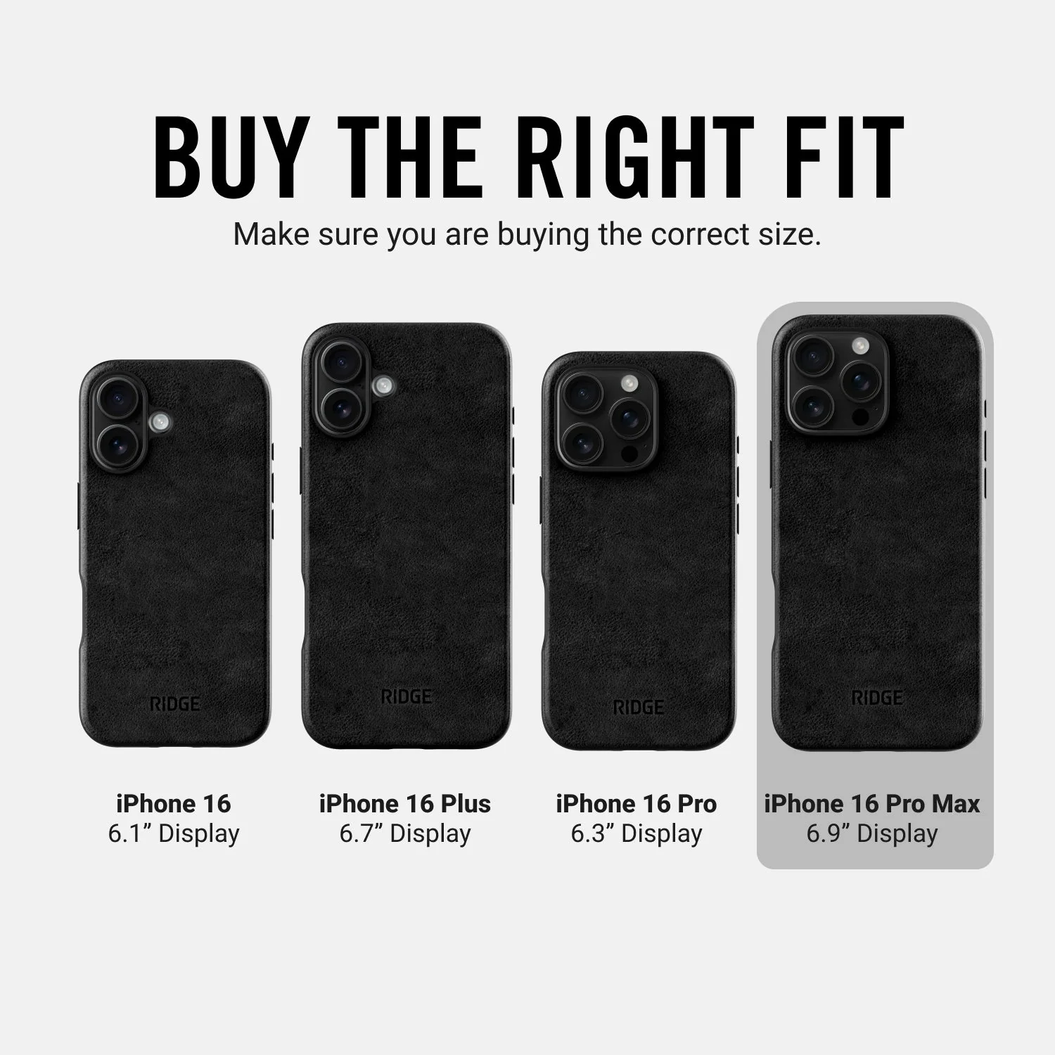 Ridge Phone Case - Midnight Black Leather - iPhone 16 Pro Max - Image 9