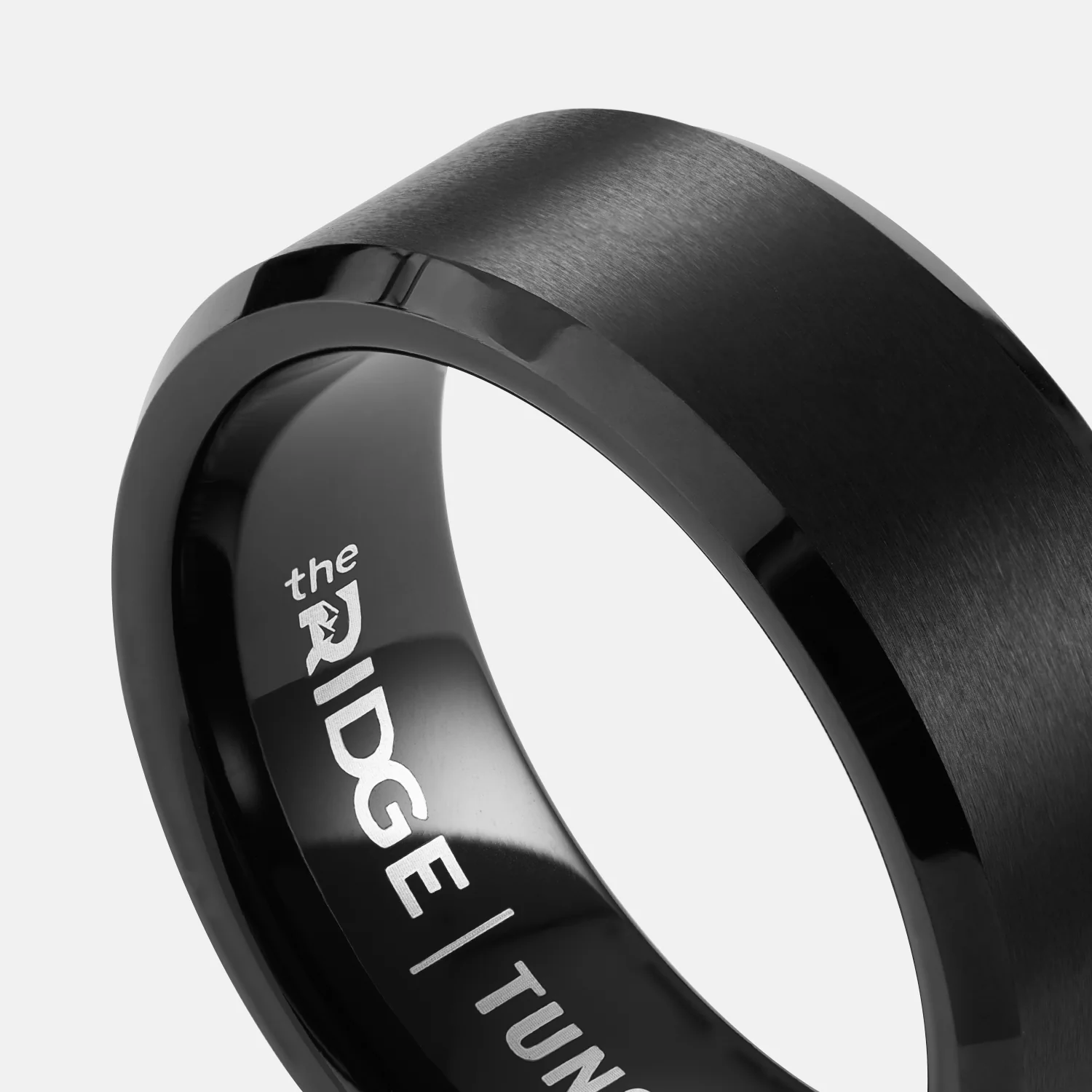 Ridge 8mm Beveled Ring Set - Royal Black - Image 4